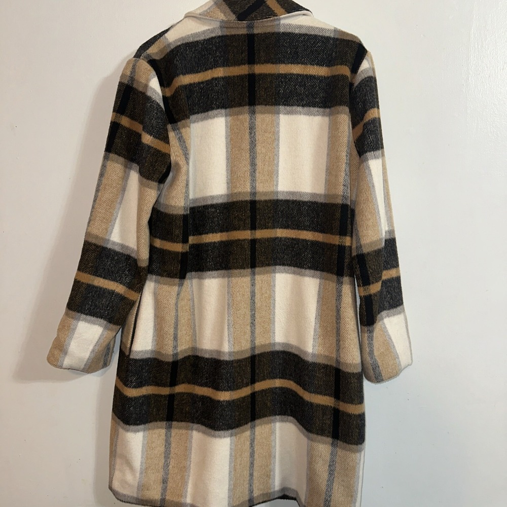 Evereve Cupcakes & Cashmere Emilie Plaid Button Coat SIZE LARGE - Picture 5 of 5